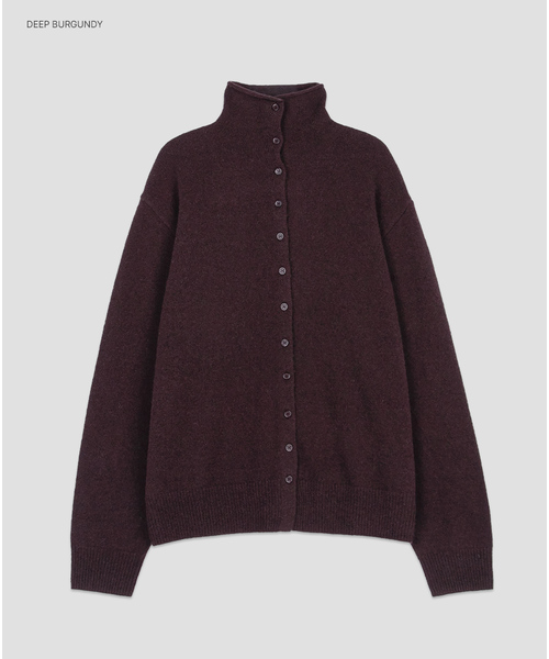 ATELIER NAIN(アトリエナイン)の「(CD-2277)YAK&WOOL HIGH NECK 2-WAY CARDIGAN(カーディガン/ボレロ・レディース・グレー/バーガンディー・FREE)」の2枚目の写真
