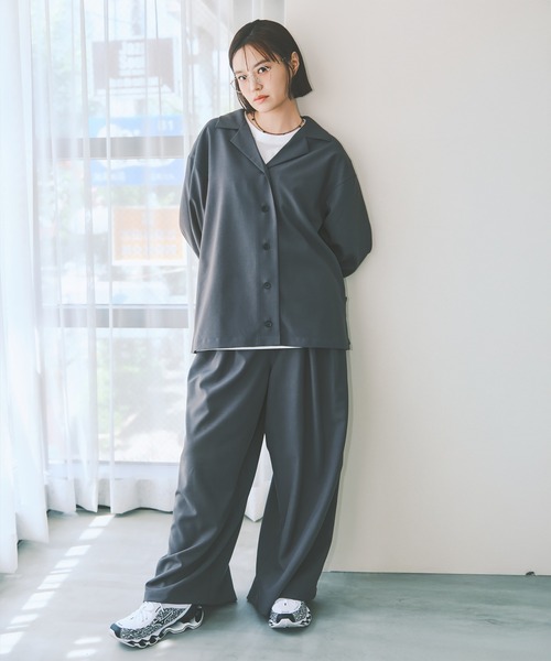 COLORME(カラーミー)の「【野崎智子 着用】タック入りワイドパンツ(その他パンツ・レディース・チャコール/ネイビー・M/S)」の14枚目の写真
