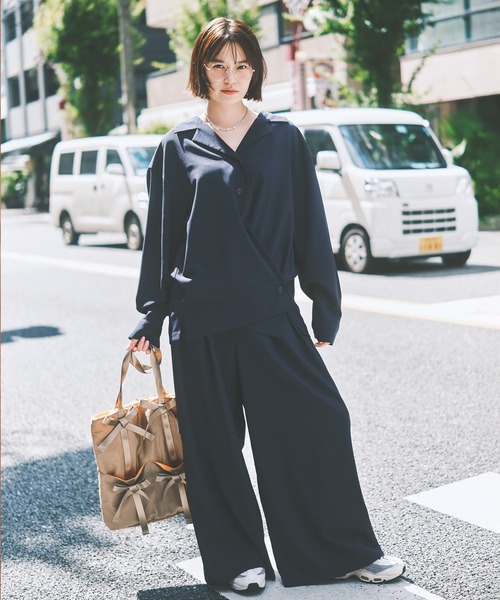 COLORME(カラーミー)の「【野崎智子 着用】タック入りワイドパンツ(その他パンツ・レディース・チャコール/ネイビー・M/S)」の10枚目の写真