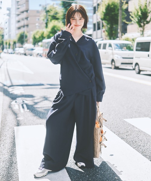 COLORME(カラーミー)の「【野崎智子 着用】タック入りワイドパンツ(その他パンツ・レディース・チャコール/ネイビー・M/S)」の11枚目の写真
