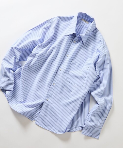 FREAK'S STORE(フリークスストア)の「限定展開 REGULAR COLLAR BOX CUT STRIPE SHIRT(シャツ/ブラウス・メンズ・サックスブルー/ブラウン/ホワイト/ブラック・LARGE/MEDIUM/SMALL)」の4枚目の写真