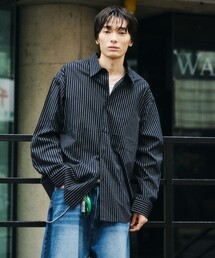限定展開 REGULAR COLLAR BOX CUT STRIPE SHIRT