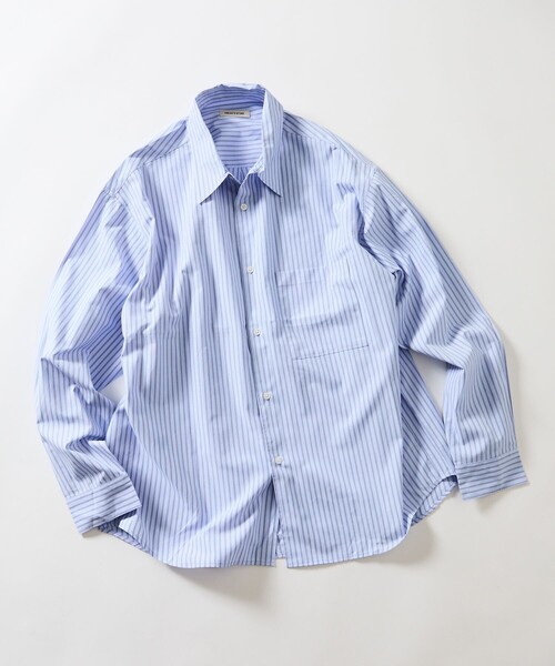 FREAK'S STORE(フリークスストア)の「限定展開 REGULAR COLLAR BOX CUT STRIPE SHIRT(シャツ/ブラウス・メンズ・サックスブルー/ブラウン/ホワイト/ブラック・LARGE/MEDIUM/SMALL)」の5枚目の写真