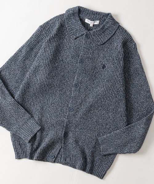 JOHN'S CLOSET(ジョンズクローゼット)の「【18】〔U.S.POLO ASSN/ユーエスポロアッスン〕メランジニット ポロカーディガン ユニセックス/メンズ/レディース(カーディガン/ボレロ・メンズ・ブラック/ネイビー/ブラウン/ブルー/アイボリー/ワインレッド・MEDIUM/LARGE)」の5枚目の写真