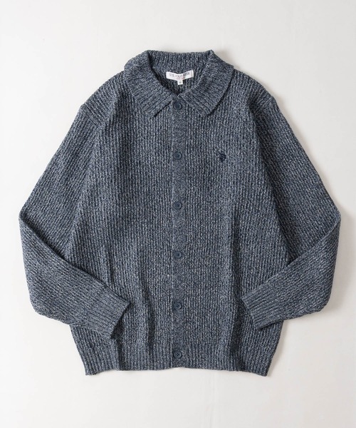 JOHN'S CLOSET(ジョンズクローゼット)の「【18】〔U.S.POLO ASSN/ユーエスポロアッスン〕メランジニット ポロカーディガン ユニセックス/メンズ/レディース(カーディガン/ボレロ・メンズ・ブラック/ネイビー/ブラウン/ブルー/アイボリー/ワインレッド・MEDIUM/LARGE)」の10枚目の写真