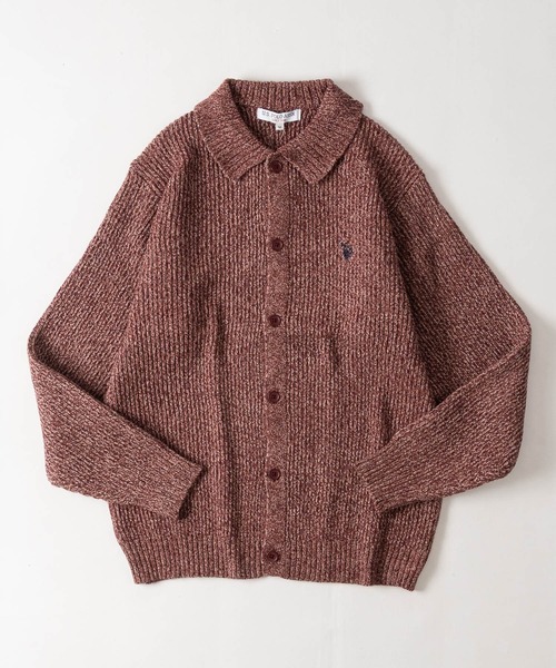 JOHN'S CLOSET(ジョンズクローゼット)の「【18】〔U.S.POLO ASSN/ユーエスポロアッスン〕メランジニット ポロカーディガン ユニセックス/メンズ/レディース(カーディガン/ボレロ・メンズ・ブラック/ネイビー/ブラウン/ブルー/アイボリー/ワインレッド・MEDIUM/LARGE)」の8枚目の写真
