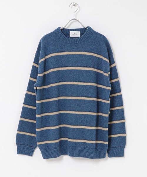 URBAN RESEARCH Sonny Label(アーバンリサーチサニーレーベル)の「ウール混マルチボーダーニットプルオーバー(ニット/セーター・メンズ・グレー/ブルー/バーガンディー・MEDIUM/LARGE)」の2枚目の写真