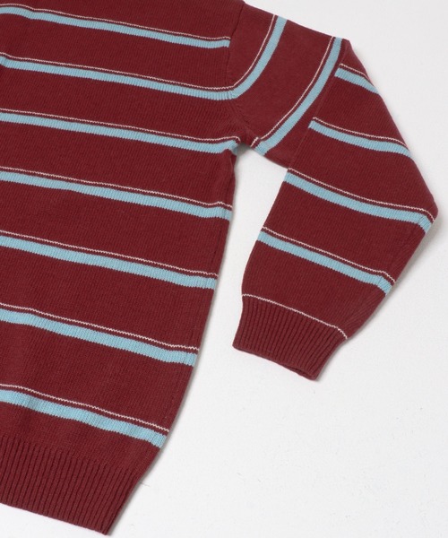 URBAN RESEARCH Sonny Label(アーバンリサーチサニーレーベル)の「ウール混マルチボーダーニットプルオーバー(ニット/セーター・メンズ・グレー/ブルー/バーガンディー・MEDIUM/LARGE)」の4枚目の写真