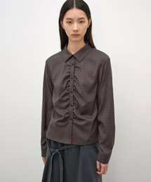 チェックシャーリングシャツ BROWN CHECK