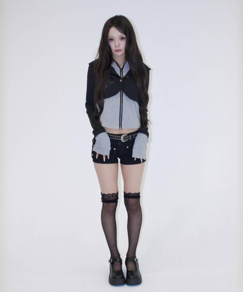 REINE NOIRE（レーヌノワール）の「sharp layered tops./シャープレイヤードトップス（その他トップス・レディース・ブラック×グレー・FREE）」の10枚目の写真