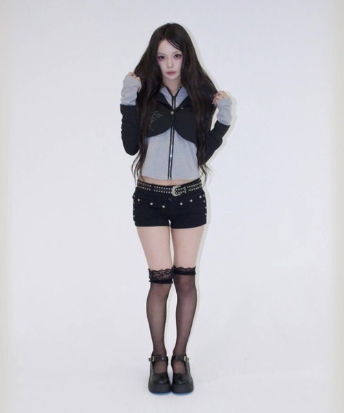 REINE NOIRE（レーヌノワール）の「sharp layered tops./シャープレイヤードトップス（その他トップス・レディース・ブラック×グレー・FREE）」の8枚目の写真