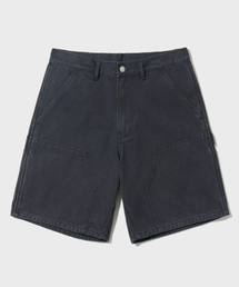CANVAS CARPENTER DOUBLE KNEE SHORTS_CHARCOAL