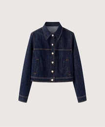 Cropped Lapel Denim Jacket