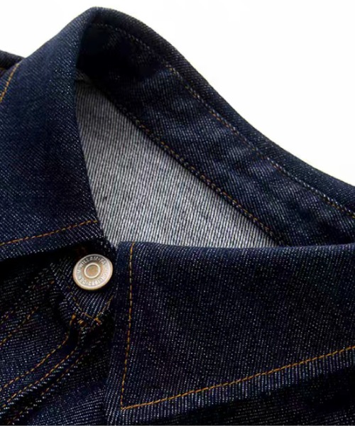 les fees love filles（レフェラブフィユ）の「Cropped Lapel Denim Jacket（デニムジャケット・レディース・ブルー・MEDIUM/SMALL/LARGE）」の3枚目の写真