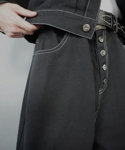 SPINNS（スピンズ）の「【セットアップ対応】13.5oz フロントドーナッツボタンワイドデニムパンツ/ヒッコリーストライプ/ダック素材（デニムパンツ・メンズ・ブルー系その他2/ブラック系その他2/ブルー系その他/ブラック系その他・L/M）」の10枚目の写真