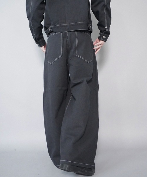 SPINNS（スピンズ）の「【セットアップ対応】13.5oz フロントドーナッツボタンワイドデニムパンツ/ヒッコリーストライプ/ダック素材（デニムパンツ・メンズ・ブルー系その他2/ブラック系その他2/ブルー系その他/ブラック系その他・L/M）」の8枚目の写真