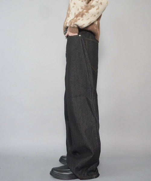 SPINNS（スピンズ）の「【セットアップ対応】13.5oz フロントドーナッツボタンワイドデニムパンツ/ヒッコリーストライプ/ダック素材（デニムパンツ・メンズ・ブルー系その他2/ブラック系その他2/ブルー系その他/ブラック系その他・L/M）」の12枚目の写真