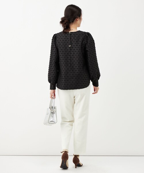 NOLLEY’S（ノーリーズ）の「《防シワ》ウォッシャブルウール調テーパードパンツ（その他パンツ・レディース・ピンク/ブラック/オフホワイト・38/36/34）」の6枚目の写真