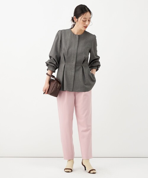NOLLEY’S（ノーリーズ）の「《防シワ》ウォッシャブルウール調テーパードパンツ（その他パンツ・レディース・ピンク/ブラック/オフホワイト・38/36/34）」の11枚目の写真