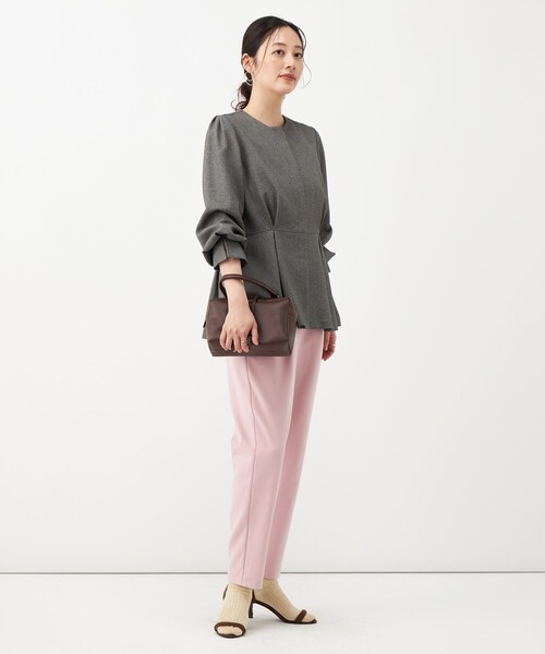 NOLLEY’S（ノーリーズ）の「《防シワ》ウォッシャブルウール調テーパードパンツ（その他パンツ・レディース・ピンク/ブラック/オフホワイト・38/36/34）」の12枚目の写真