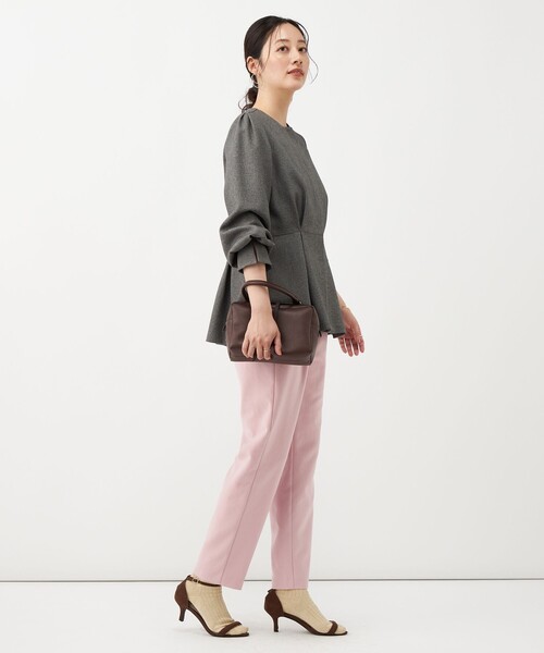 NOLLEY’S（ノーリーズ）の「《防シワ》ウォッシャブルウール調テーパードパンツ（その他パンツ・レディース・ピンク/ブラック/オフホワイト・38/36/34）」の13枚目の写真