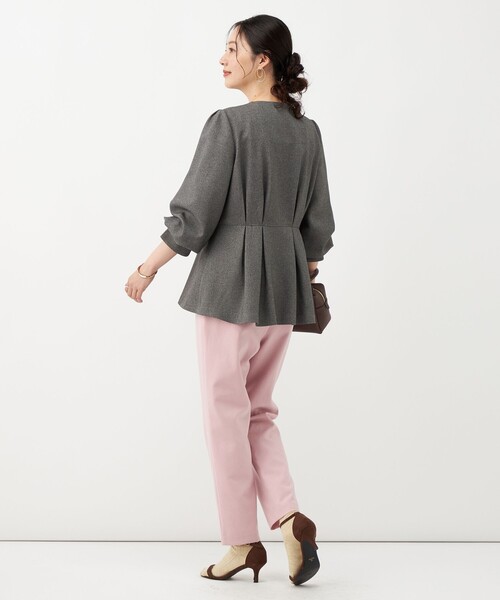 NOLLEY’S（ノーリーズ）の「《防シワ》ウォッシャブルウール調テーパードパンツ（その他パンツ・レディース・ピンク/ブラック/オフホワイト・38/36/34）」の15枚目の写真