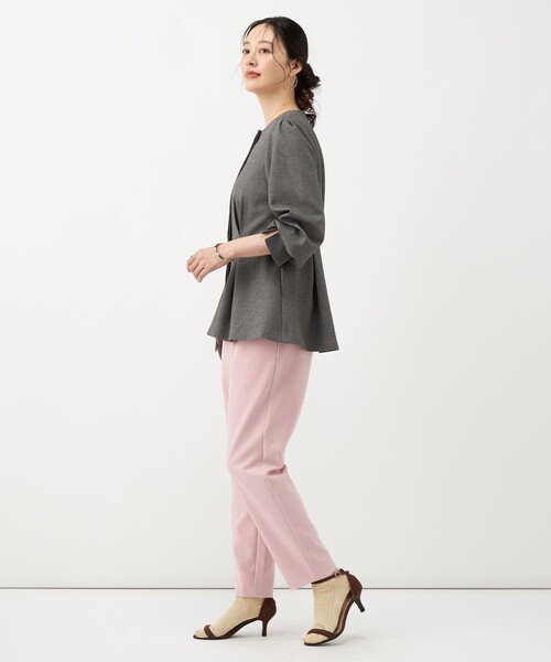 NOLLEY’S（ノーリーズ）の「《防シワ》ウォッシャブルウール調テーパードパンツ（その他パンツ・レディース・ピンク/ブラック/オフホワイト・38/36/34）」の16枚目の写真
