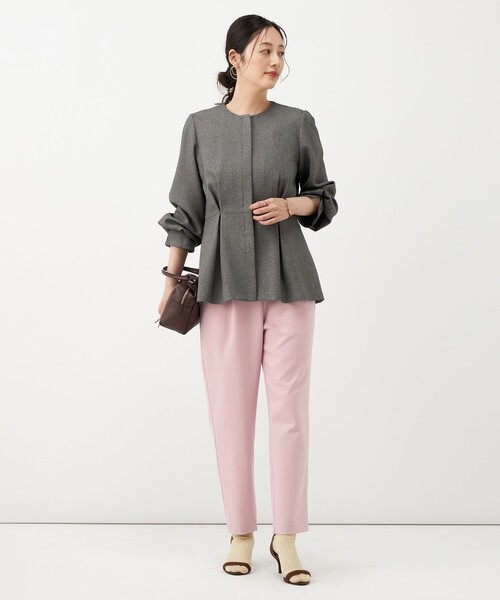 NOLLEY’S（ノーリーズ）の「《防シワ》ウォッシャブルウール調テーパードパンツ（その他パンツ・レディース・ピンク/ブラック/オフホワイト・38/36/34）」の17枚目の写真