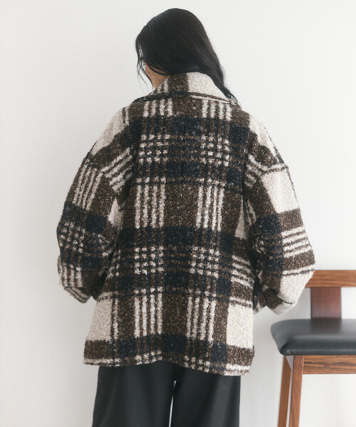 Firsthand（ファーストハンド）の「限定展開 Firsthand/ファーストハンド ボアチェックジャケット（その他アウター・レディース・ブラウン/ブラック・FREE）」の21枚目の写真