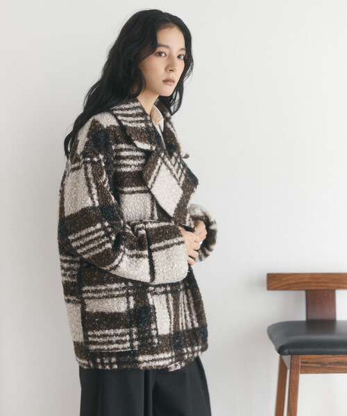 Firsthand（ファーストハンド）の「限定展開 Firsthand/ファーストハンド ボアチェックジャケット（その他アウター・レディース・ブラウン/ブラック・FREE）」の19枚目の写真