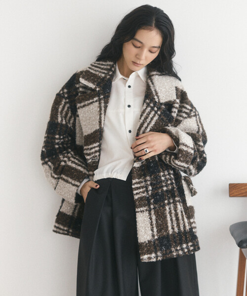 Firsthand（ファーストハンド）の「限定展開 Firsthand/ファーストハンド ボアチェックジャケット（その他アウター・レディース・ブラウン/ブラック・FREE）」の18枚目の写真