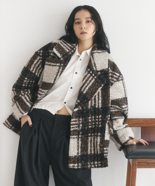 Firsthand（ファーストハンド）の「限定展開 Firsthand/ファーストハンド ボアチェックジャケット（その他アウター・レディース・ブラウン/ブラック・FREE）」の17枚目の写真