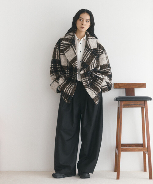 Firsthand（ファーストハンド）の「限定展開 Firsthand/ファーストハンド ボアチェックジャケット（その他アウター・レディース・ブラウン/ブラック・FREE）」の15枚目の写真