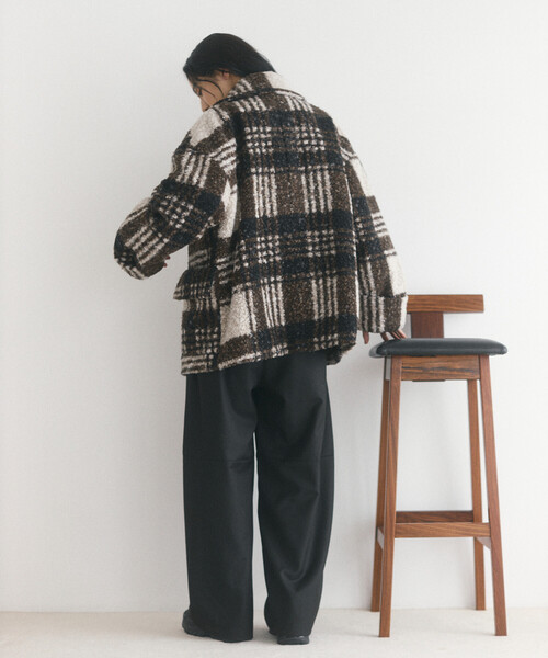 Firsthand（ファーストハンド）の「限定展開 Firsthand/ファーストハンド ボアチェックジャケット（その他アウター・レディース・ブラウン/ブラック・FREE）」の10枚目の写真