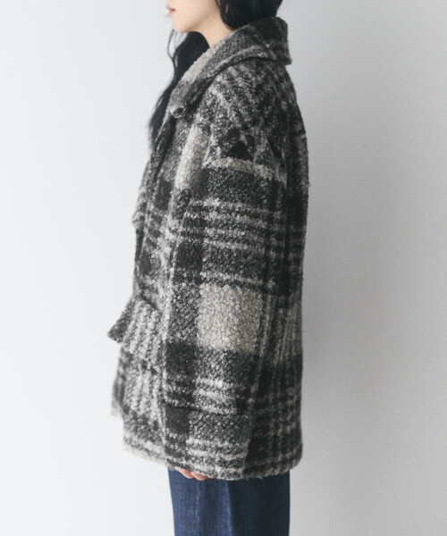 Firsthand（ファーストハンド）の「限定展開 Firsthand/ファーストハンド ボアチェックジャケット（その他アウター・レディース・ブラウン/ブラック・FREE）」の8枚目の写真
