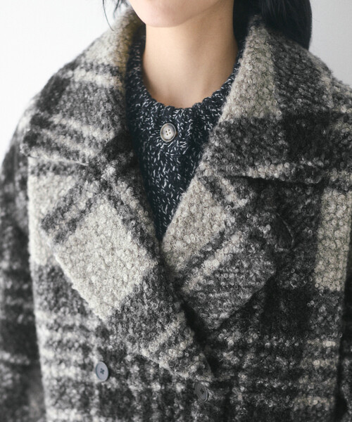 Firsthand（ファーストハンド）の「限定展開 Firsthand/ファーストハンド ボアチェックジャケット（その他アウター・レディース・ブラウン/ブラック・FREE）」の6枚目の写真