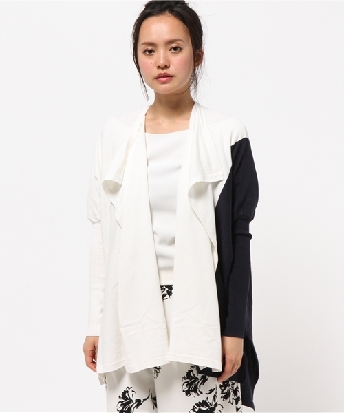 FIGARO Paris（フィガロパリ）の「バイカラー トッパーカーディガン◆（カーディガン/ボレロ・レディース・ホワイト/ネイビー・FREE）」の5枚目の写真