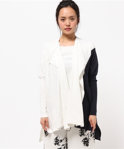 FIGARO Paris（フィガロパリ）の「バイカラー トッパーカーディガン◆（カーディガン/ボレロ・レディース・ホワイト/ネイビー・FREE）」の9枚目の写真