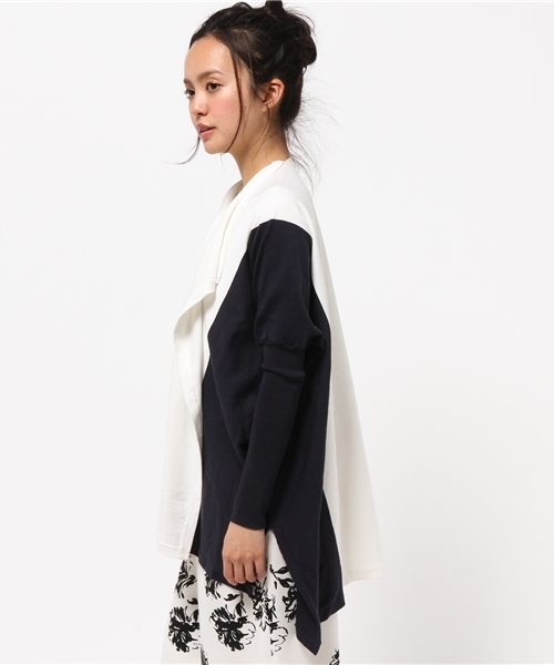 FIGARO Paris（フィガロパリ）の「バイカラー トッパーカーディガン◆（カーディガン/ボレロ・レディース・ホワイト/ネイビー・FREE）」の10枚目の写真