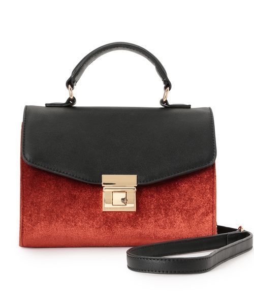 VIS（ビス）の「【mina1月号掲載】ベルベットコンビワンハンドショルダーバッグ（ショルダーバッグ・レディース・ダークブラウン/ブルー・FREE）」の6枚目の写真