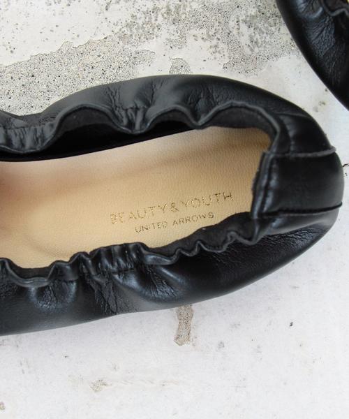 BEAUTY&YOUTH UNITED ARROWS(ビューティーアンドユースユナイテッドアローズ)の「BY∴ シャーリングフラットシューズ◆(その他シューズ・レディース・ブラック/ライトピンク・37/36/38/39)」の7枚目の写真