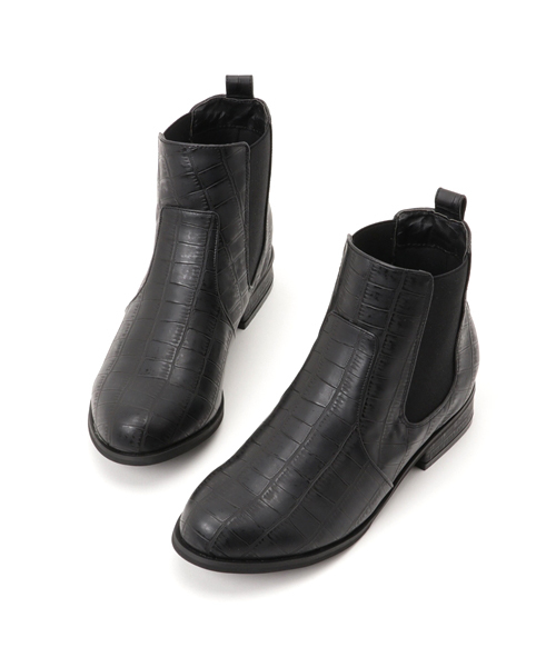 Re:EDIT（リエディ）の「[リエディ]サイドゴアショートブーツ[リエディオリジナル]シューズ/ブーツ/ショートブーツ（ブーツ・レディース・ダークブラウン/ブラック系その他/ダークブラック/ブラック・XX-LARGE/LARGE/SMALL/X-LARGE/MEDIUM）」の8枚目の写真