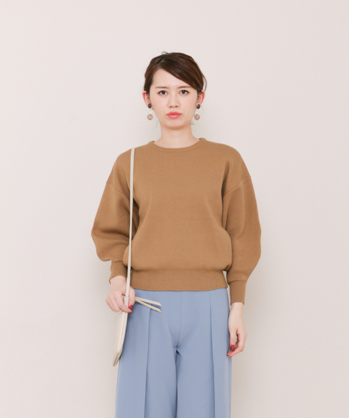 SENSE OF PLACE by URBAN RESEARCH（センスオブプレイスバイアーバンリサーチ）の「ボリュームスリーブセーター（ニット/セーター・レディース・キャメル/カーキ/オフホワイト・FREE）」の18枚目の写真