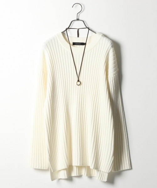 Rageblue レイジブルー の 静電気防止 メリノウールワイドリブニットクルー ニット セーター Wear Rageblue レイジブルー の 静電気防止 メリノウールワイドリブニットクルー ニット セーター Wear