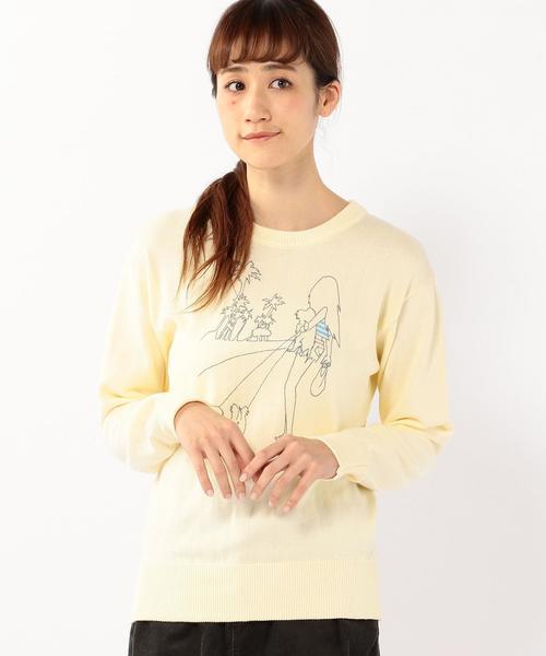 coen（コーエン）の「コットンプリントニット（ニット/セーター・レディース・ライトグレー/イエロー・LARGE/MEDIUM）」の9枚目の写真