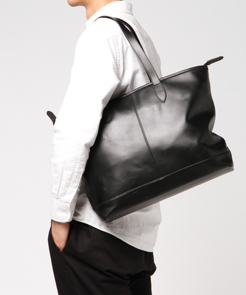 RATTLE TRAP(ラトルトラップ)の「【A4サイズ収納可能/シンプルなデザインで使える】レザートートバッグ(トートバッグ・メンズ・ブラック/ブラウン/キャメル/ネイビー・FREE)」の9枚目の写真