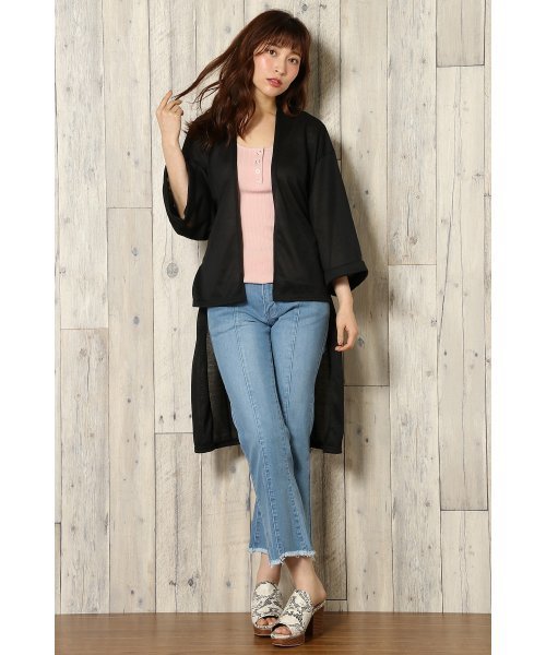 VENCEEXCHANGE（ヴァンスエクスチェンジ）の「ステップヘムワイドスリーブガウン            （カーディガン/ボレロ・レディース・ダークカーキ/ブラック/グレー/その他21・MEDIUM）」の2枚目の写真