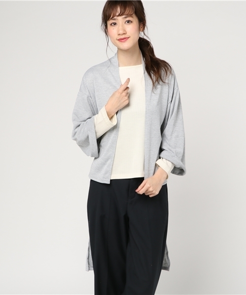 VENCEEXCHANGE（ヴァンスエクスチェンジ）の「ステップヘムワイドスリーブガウン            （カーディガン/ボレロ・レディース・ダークカーキ/ブラック/グレー/その他21・MEDIUM）」の14枚目の写真