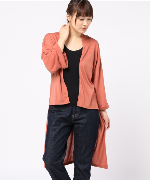 VENCEEXCHANGE（ヴァンスエクスチェンジ）の「ステップヘムワイドスリーブガウン            （カーディガン/ボレロ・レディース・ダークカーキ/ブラック/グレー/その他21・MEDIUM）」の16枚目の写真