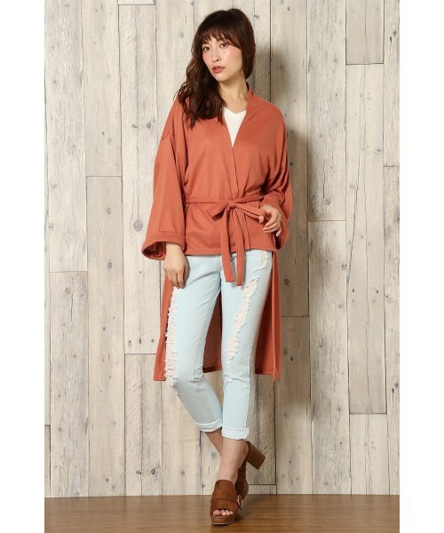 VENCEEXCHANGE（ヴァンスエクスチェンジ）の「ステップヘムワイドスリーブガウン            （カーディガン/ボレロ・レディース・ダークカーキ/ブラック/グレー/その他21・MEDIUM）」の17枚目の写真